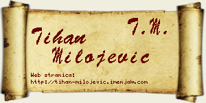 Tihan Milojević vizit kartica